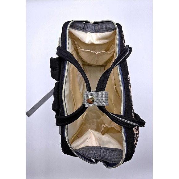 LEQUEEN Leopard Print Diaper Bag Backpack Mommy Bag Organizer Nappy - Picture 5 of 11